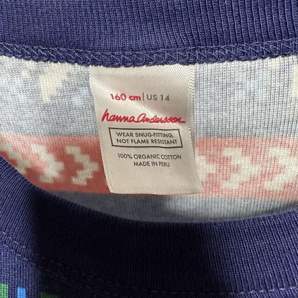 Hanna Andersson Kids Unisex Holiday Print Long John Pajama Set Multi Size 14 - Picture 4 of 8